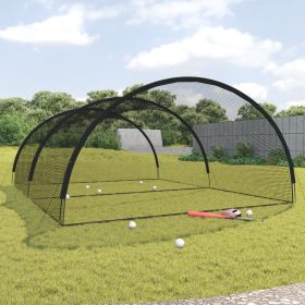 Baseball Batting Cage Net Black 196.9"x157.5"x98.4" Polyester