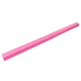 8 Feet Young Gymnasts Cheerleaders Training Folding Balance Beam Pink Plain Flannelette & Pink PVC