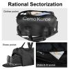 YSSOA Gym Bag for Women and Men, Waterproof Duffel Bag Shoes Compartment, Lightweight Carry, Black, 19 Inch