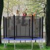 10' Round Trampoline Combo Bounce Jump Trampoline With Safety Enclosure And Spring Pad