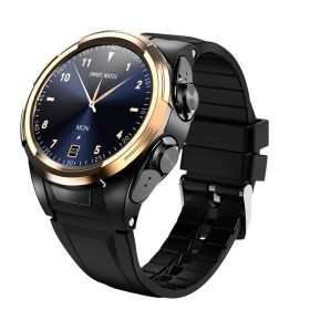 696 Smart Watch Men Bluetooth Earphones Body Temperature Thermometer Full Touch Screen Sport Smartwatch Smart S201 Wristband (Color: Gold)