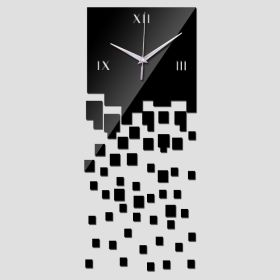 Acrylic DIY Fashion Creative Wall Clock (Color: Black)