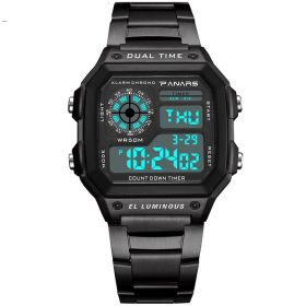 Waterproof Multifunctional Waterproof Sports Watch Square Fashion Electronic Watch (Option: C)