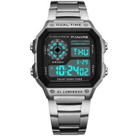 Waterproof Multifunctional Waterproof Sports Watch Square Fashion Electronic Watch (Option: D)