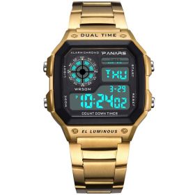 Waterproof Multifunctional Waterproof Sports Watch Square Fashion Electronic Watch (Option: A)