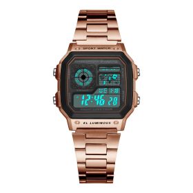 Waterproof Multifunctional Waterproof Sports Watch Square Fashion Electronic Watch (Option: F)