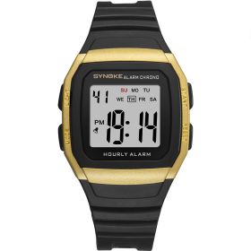 Multifunctional Sports Electronic Watch Shockproof And Waterproof (Color: Gold)