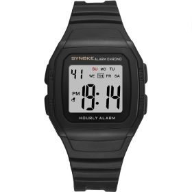 Multifunctional Sports Electronic Watch Shockproof And Waterproof (Color: Black)