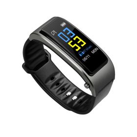 Smart Bracelet Bluetooth Headset Two In One Separate Heart Rate And Blood Pressure (Color: Grey)