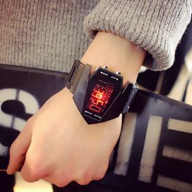 Luminous Led Harajuku Style Multi-function Sports Electronic Watch (Color: Black)