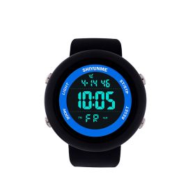 Waterproof Luminous Men's Watch Multi-function Dual Display Electronic Watch Sports Watch (Color: Blue)