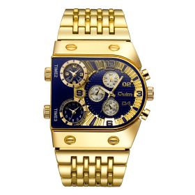 Luminous Men's Watch Steel Band Casual Gold (Color: Blue)