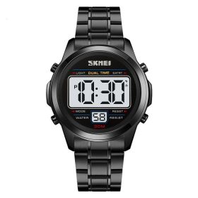 Men's Watch Multifunctional Waterproof Luminous Electronic (Option: Black Shell White Machine)