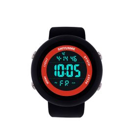 Waterproof Luminous Men's Watch Multi-function Dual Display Electronic Watch Sports Watch (Color: Red)