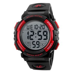 Multifunctional Children's Waterproof Sports Electronic Watch (Color: Red)