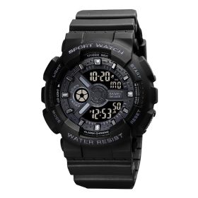 Youth Sports Watch Male Multi-function Waterproof Student Electronic Watch (Option: Black-Woman)