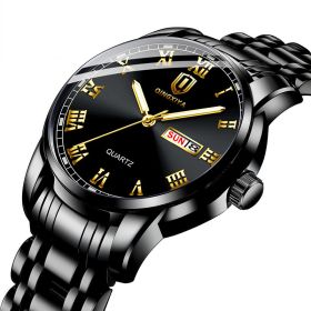 Korean Style Trendy Quartz Men's Waterproof Watch (Color: Black)