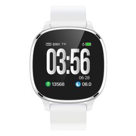 Smart Bracelet Large Screen Full Touch Heart Rate Bluetooth Sports (Color: White)