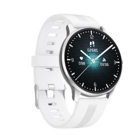 Smart Watch 1.28 Full Circle Full Touch Dynamic Heart Rate Dial Download IP68 Waterproof (Color: White)