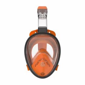 Snorkeling Mask; Full Face Snorkeling & Diving Mask With 180¬∞ Panoramic View With Longer Vent Tube; Waterproof; Anti-Fog & Anti-Leak Technology Mask; (Color: Orange, size: L/XL)