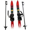 Snow Ski and Pole Set with Bindings 25.6" Ski Boards for Kids Age 2-4 Beginners, Blue