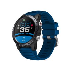 Sports Tracking Blood Oxygen Heart Rate Monitoring Touch Screen Smart Watch (Color: Blue)