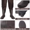 BELLE DURA Fishing Waders Chest Waterproof Light Weight Nylon Bootfoot Waders for Men Women with Boots