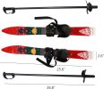 Snow Ski and Pole Set with Bindings 25.6" Ski Boards for Kids Age 2-4 Beginners, Blue