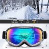 Snowledge Ski Goggles-Snow Snowboard Goggles OTG for Men Women Adult, Anti Fog 100% UV Protection