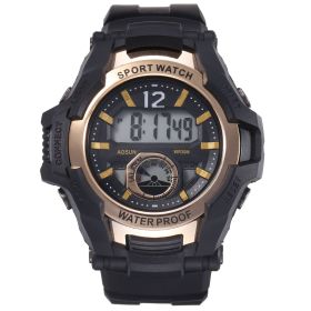 Fashion Casual Couple Electronic Watch Student (Option: Black gold)